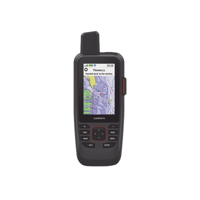 GPS portátil GPSMAP 86sci con mapa BlueChart® g3, comunicación satelital InReach, incluye batería interna recargable.