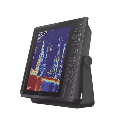 Ecosonda de pesca comercial con salida de 1 kW, trabaja en frecuencia 50/77/200 kHz, Doble canal CHIRP 28-210, SideVü/ClearVü,260/455/800