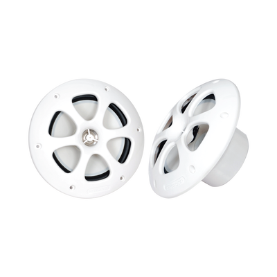 Par de altavoces fabricado en grado marinos en color blanco de 6.5" de 100 W de entrada máxima