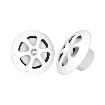 Par de altavoces fabricado en grado marinos en color blanco de 6.5" de 100 W de entrada máxima
