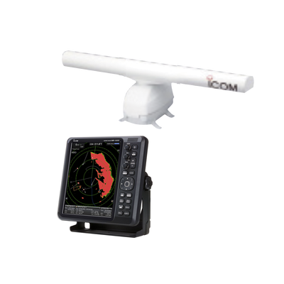 Sistema de radar con antena tipo matriz abierta de 4 pies a 72 Millas Náuticas, y pantalla a color MR1220E de 12.1"