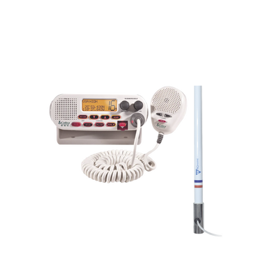 Kit de radio MRF45D | mas antena marina TX-5101-SYS fabricada en fibra de vidrio con base roscable de acero inoxidable