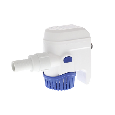 Bomba sumergible de achique automatizada de 1100 galones por hora, para conexión de 24 Volts de corriente directa.