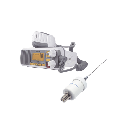 Kit de radio UM385 | mas antena marina de fibra de vidrio TX-1600-SYS